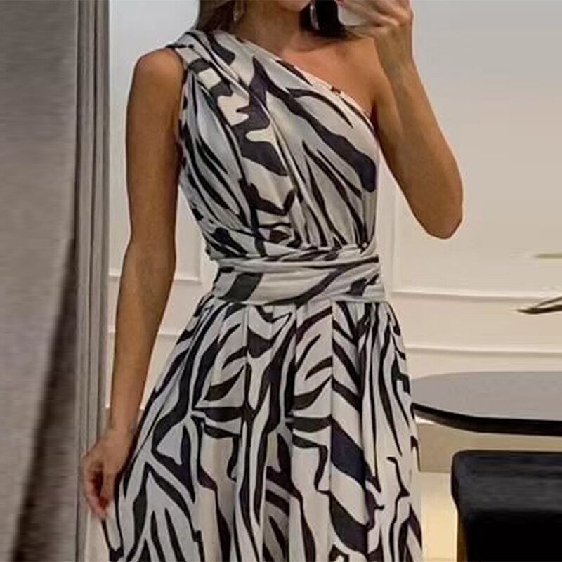 Vestido Feminino Longo Zebrado - Mirela