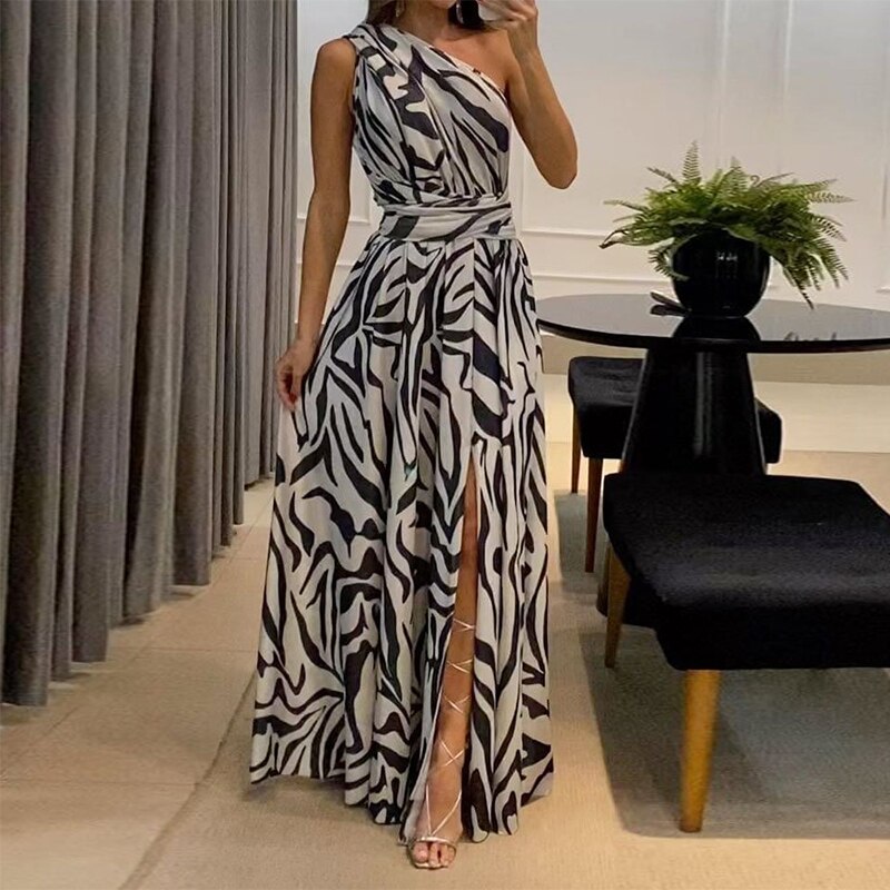 Vestido Feminino Longo Zebrado - Mirela